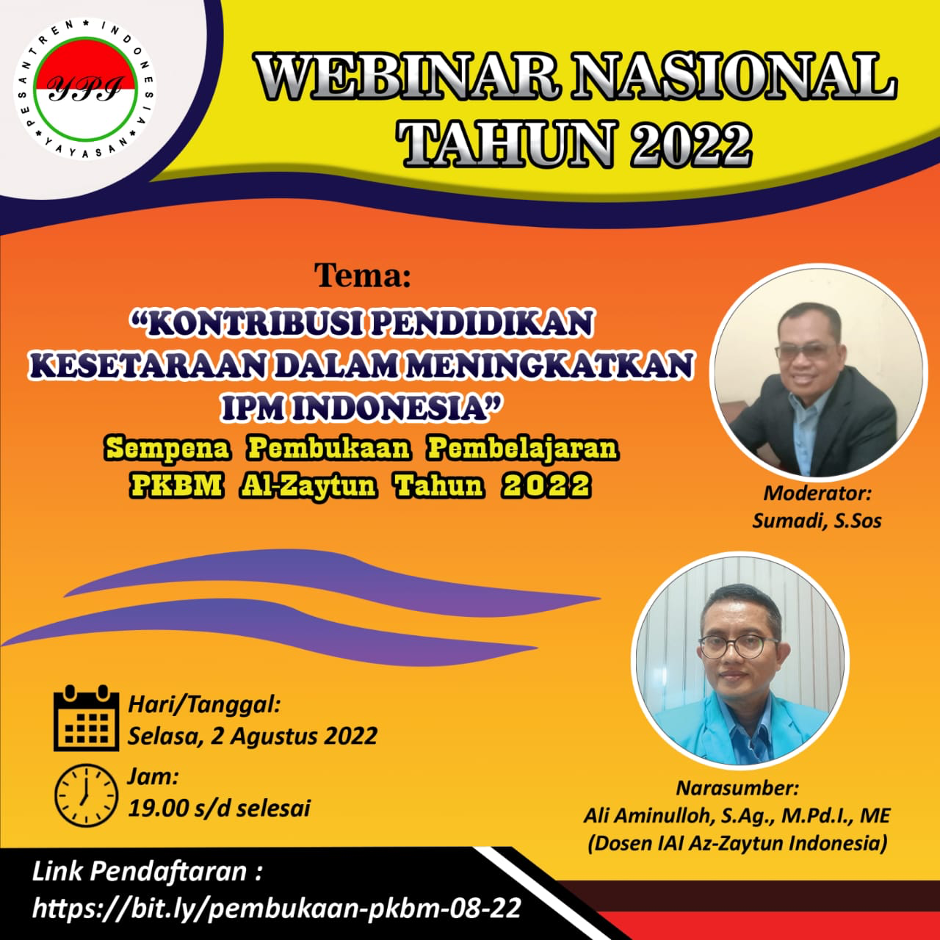 PKBM Al-Zaytun Menggelar Webinar Nasional tentang IPM Indonesia