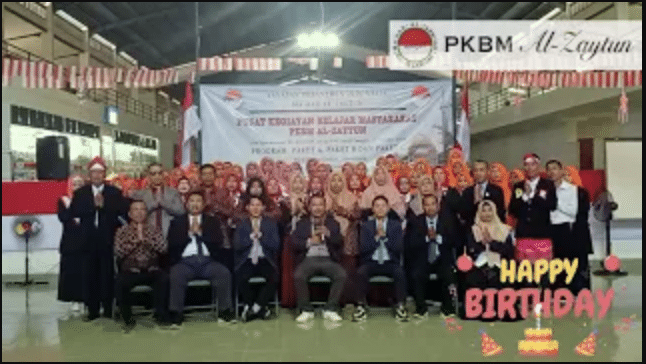 Keluarga besar PKBM Al Zaytun Paket C mengucapkan selamat ulang tahun Syaykh Al Zaytun ke 79